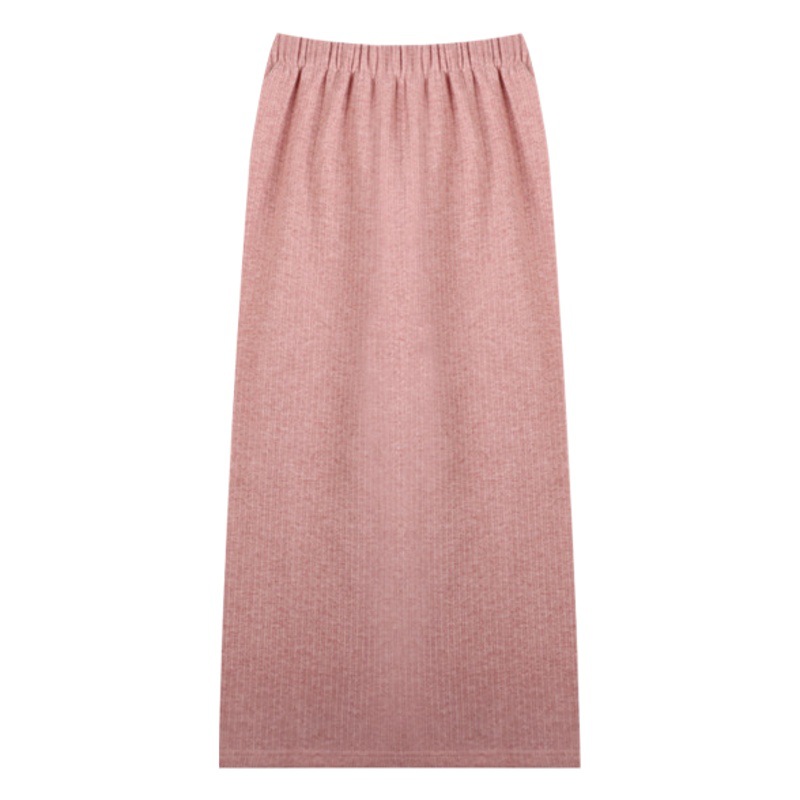 High Waist Corduroy Skirt Women's 2023 Autumn and Winter Slim A- Line Skirt Mid-Length Skirt Black Fashion Split Skirt