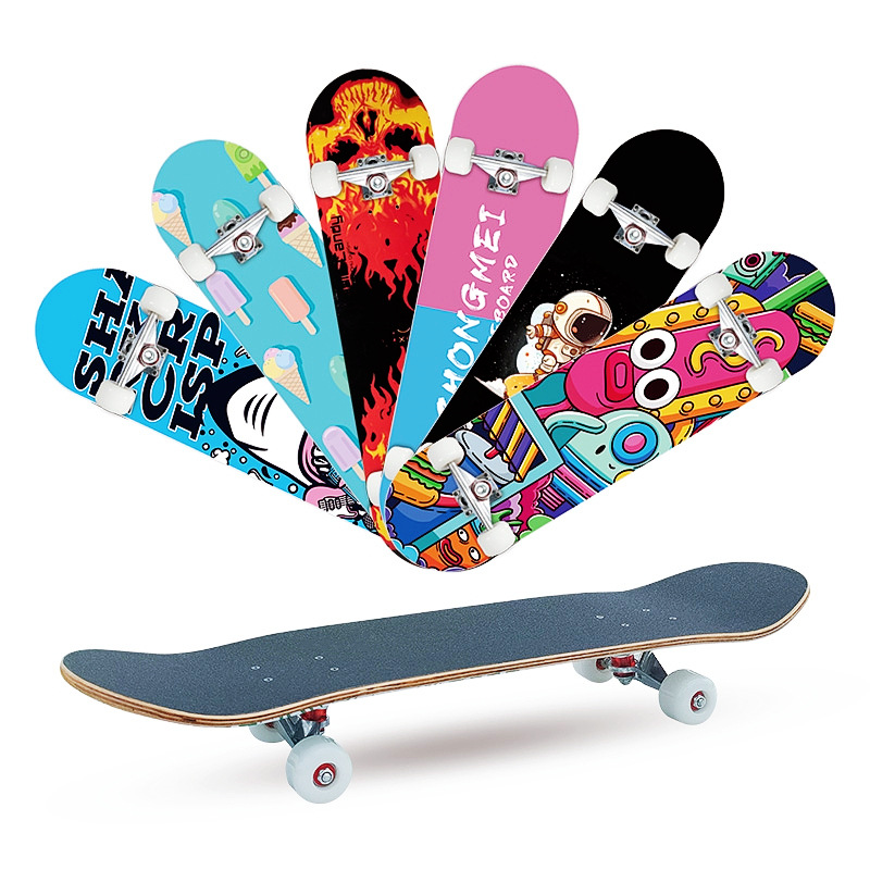 Picture of 31 inch skateboard professional adult street maple four-wheel beginner children double rocker concave skateboard