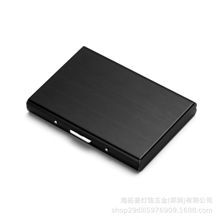 Factory discount wholesale card box stainless steel card holder credit card box black stainless steel bank card box metal card case