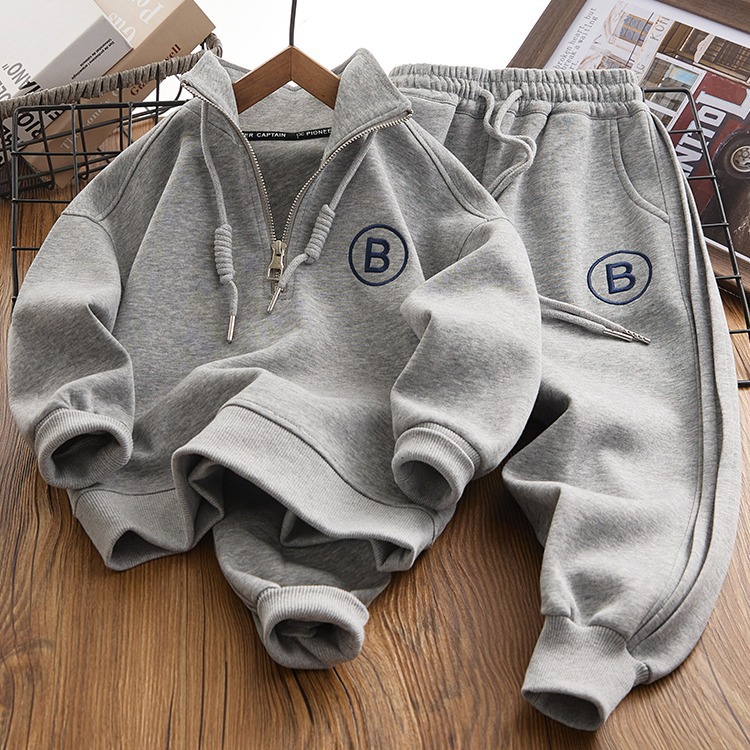 Picture of Boys' hooded 2024 new sports boys spring and autumn children's baby two-piece suit trendy fashionable