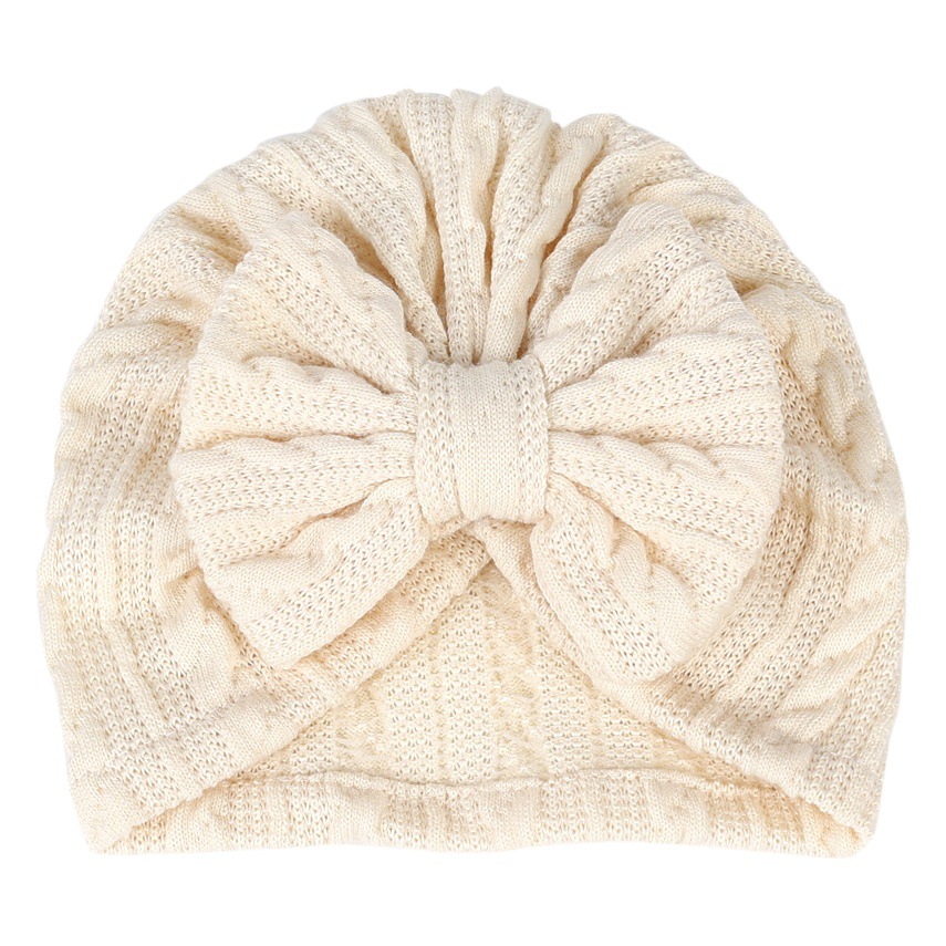 Baby hat spring and autumn newborn baby Princess cute baby girl fetal hat boneless bow hat hemp pattern