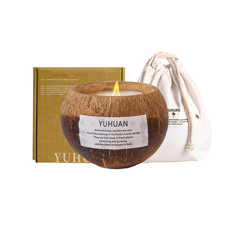 Picture of Coconut shell scented candle wholesale cross-border smokeless incense handmade coconut wax fragrance fragrance holiday gift