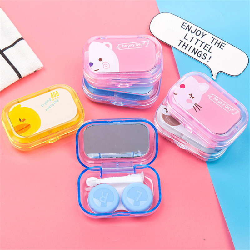 Cartoon Creative Small Animal Glasses Contact Eye Box Durable Fashion Portable Simple Contact Eye Box
