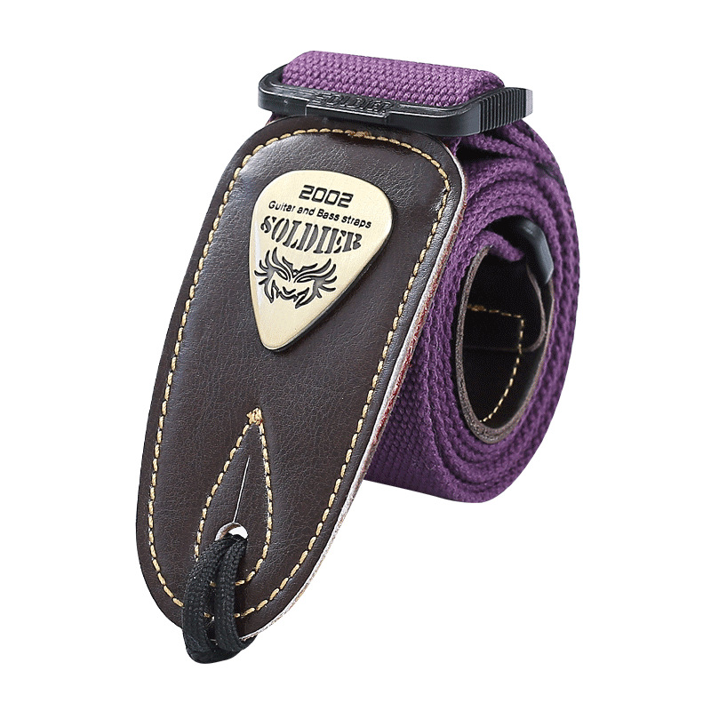 Picture of Soldier Soldier Guitar Strap Folk Wood Electric Guitar Shoulder Strap Bass Widened Leather Strap Perseus