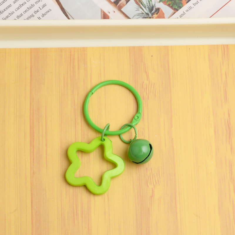 Picture of Korean Style Hyun-a Small Fresh Color Small Flower Bell Keychain Tanabata Gift Key Ring Bag Women's Hanging Accessories