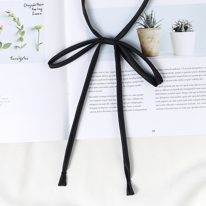 Picture of Japanese JK Bow Tie Female Lazy Tie-free wine red Student Shirt Tie Accessories Black Solid Color College Style