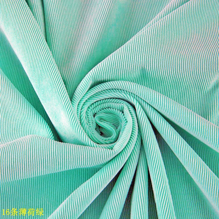 Baby Autumn and Winter Clothing Fabrics 16 Pits Fresh and Refreshing Mint Green Pants Cord Velvet 16 Pieces Brocade Polyester Corduroy