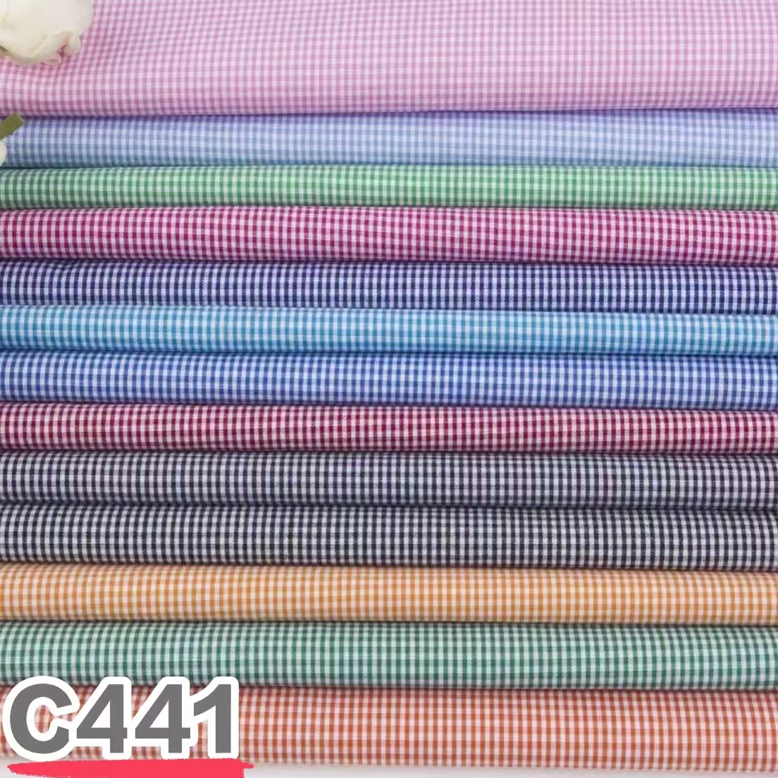 Manufacturer's Ready-Made Spring and Summer Plaid Pure Cotton Yarn-Dyed Straight Hair Pajamas Shirt Fabric 50 Count Cotton Chaoyang Plaid Fabric
