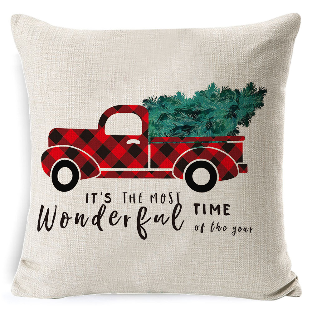 Picture of Christmas Pillow Case Linen Super Soft Peach Leather Printed New Amazon Household Products Cushion Pillow Case Custom