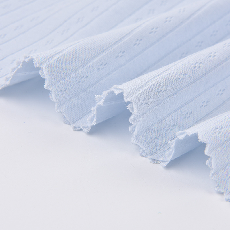 Picture of Cotton Double-sided Vertical Strip Jacquard Fabric Double-layer Silk-free Hollow Fabric Spring and Summer Baby Climbing Pajamas Fabric