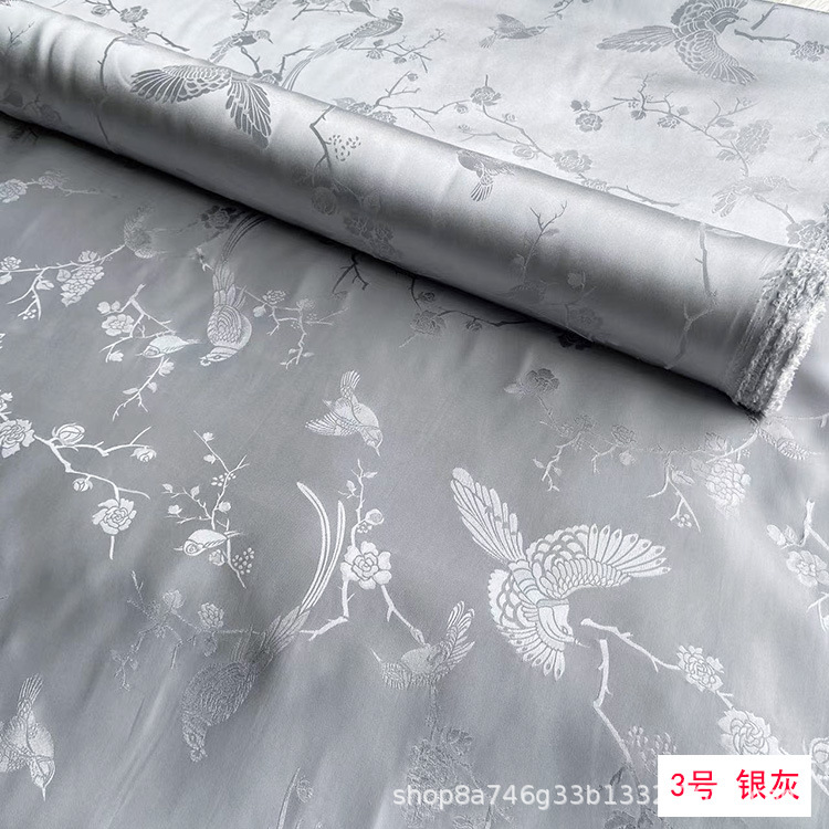 Picture of 30mm Jacquard Mulberry Heavy Satin Silk Fabric Jacquard Silk Chinese Clothing Cheongsam Han Dynasty Mulberry Fabric