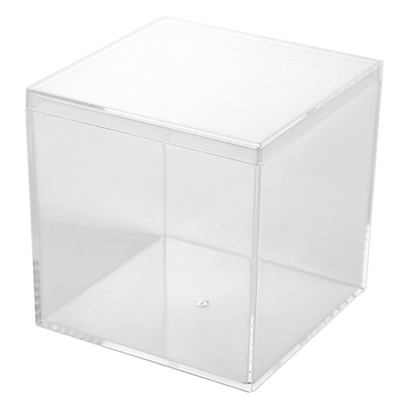 6.5cm transparent square plastic box acrylic specimen puff stationery jewelry candy storage box