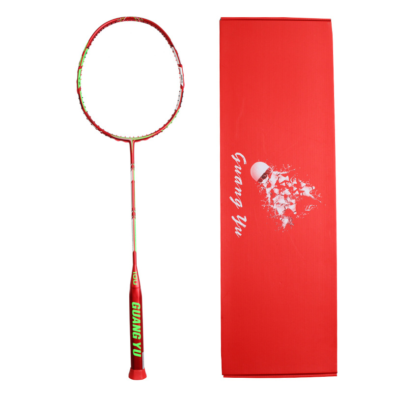 Cross-Border Hot Selling Lightweight 10U Badminton Racket Carbon Fiber Adult Special Training Badminton Racket Single Racket Gift Box