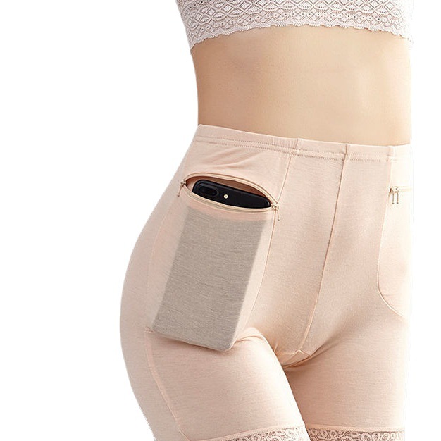 Picture of Spring and summer new double zipper large pocket safety pants women's anti-light four-point insurance pants breathable leggings
