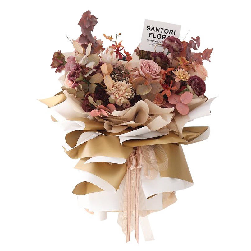 Ouya paper bouquet wrapping paper two-color wrapping paper double-sided material waterproof opening flower basket golden flower wrapping paper
