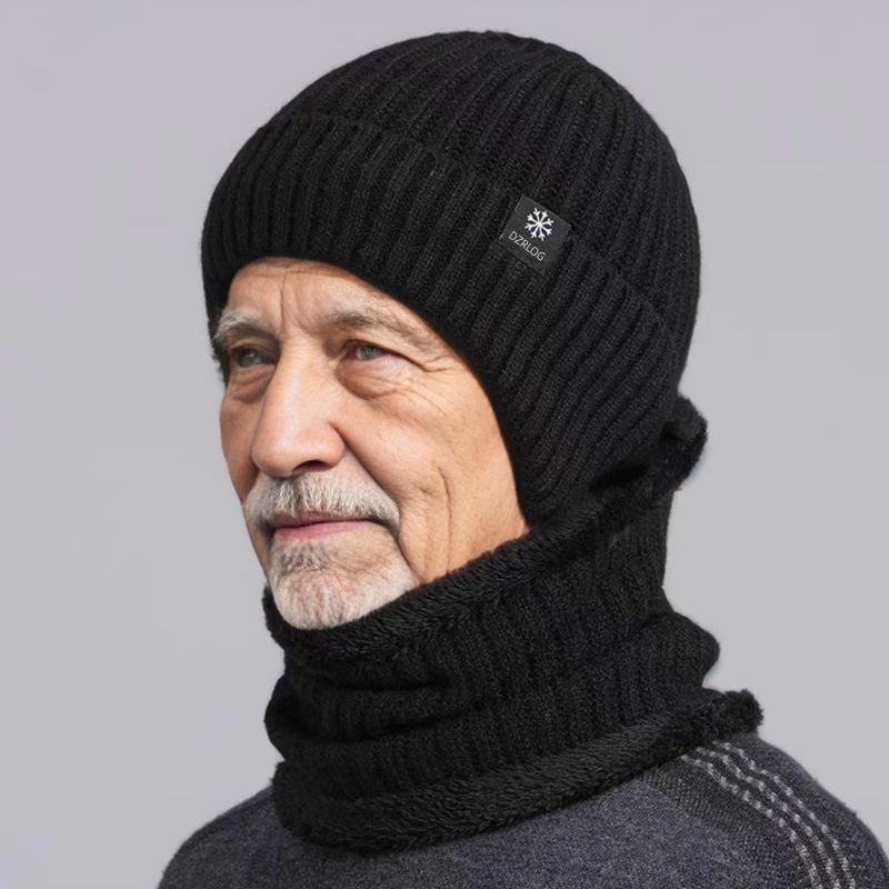 Picture of Winter Warm Hat Cross-Border Men's Knitted Hat Middle-Aged and Elderly Dad and Elderly Hat Plus Velvet Thickened Ear Protection Woolen Hat