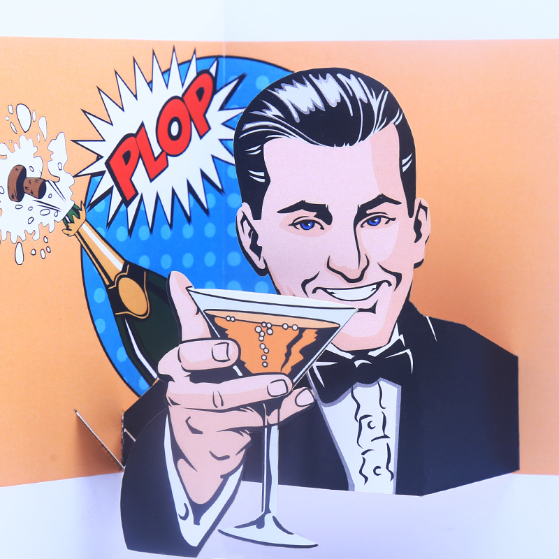 Manufacturers supply cross-border creative 3d 3d greeting card toast funny expression package toast bar blessing card