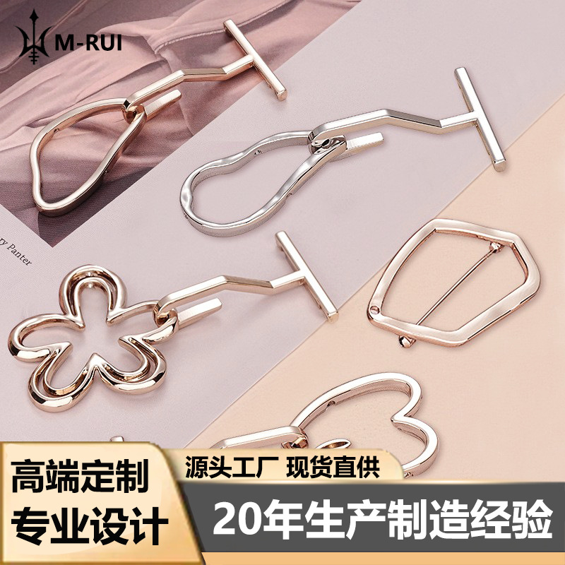Simple Metal Bag Pair Buckle National Style Hanfu Set Collar Decorative Hook Button Coat Coat Waist Hand-stitched Decorative Buckle
