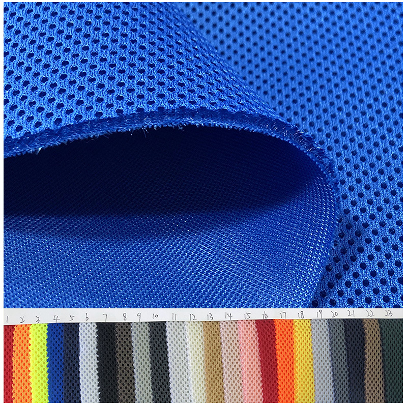 Spot high quality dense bottom thickened sandwich mesh polyester warp knitted low elastic extinction small round hole 3D mesh fabric