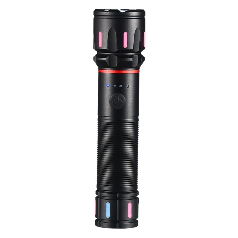 Cross-border wholesale Pailide flashlight fluorescent color telescopic zoom aluminum alloy long-range white laser flashlight