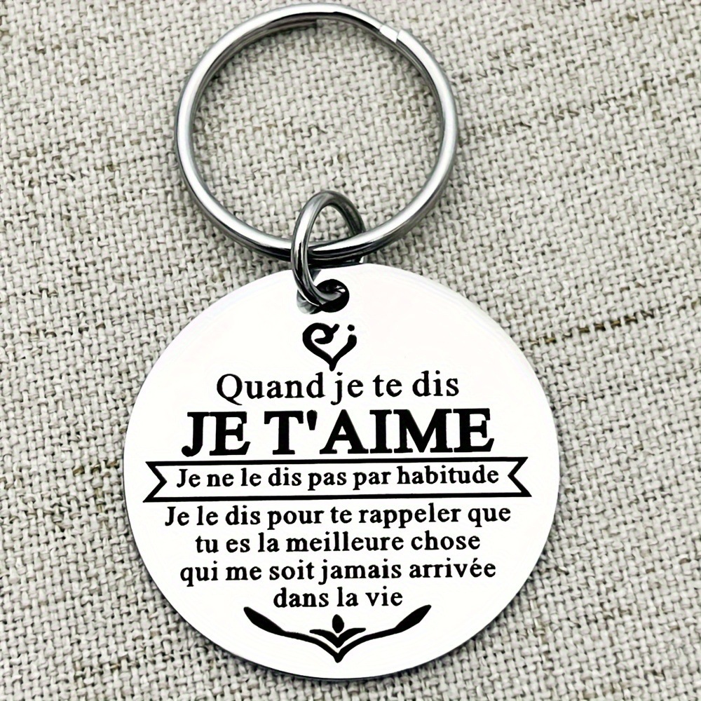 Picture of Customized German Russian Spanish Stainless Steel Keychain Commemorative Blessing Colleagues Keychain Can be customized with graphics and text