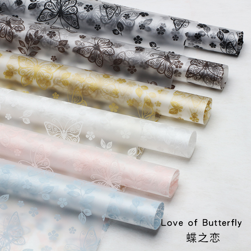 Flower Xi Dian Love Transparent Flower Paper Flower Butterfly Handmade Flower OPP Flower Wrap Material Waterproof Flower Wrapping Paper