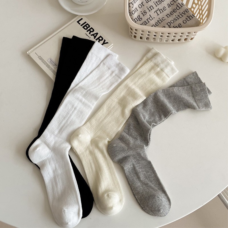 Miu Ballet Style Socks Summer Women's Thin Mesh Long Stockings Spring & Fall Cut Out Ins Trendy Gray Calf Socks