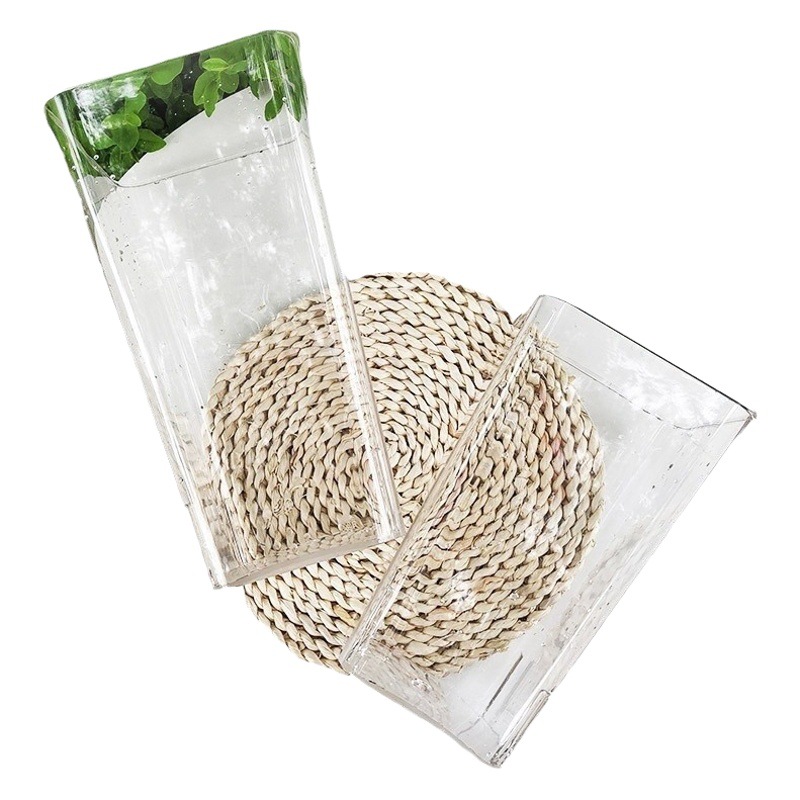 Florist Pressure Resistant Drop Awakening Bucket Flower Packaging Flower Vase Flower Art Water Storage Acrylic Transparent Flower Bucket