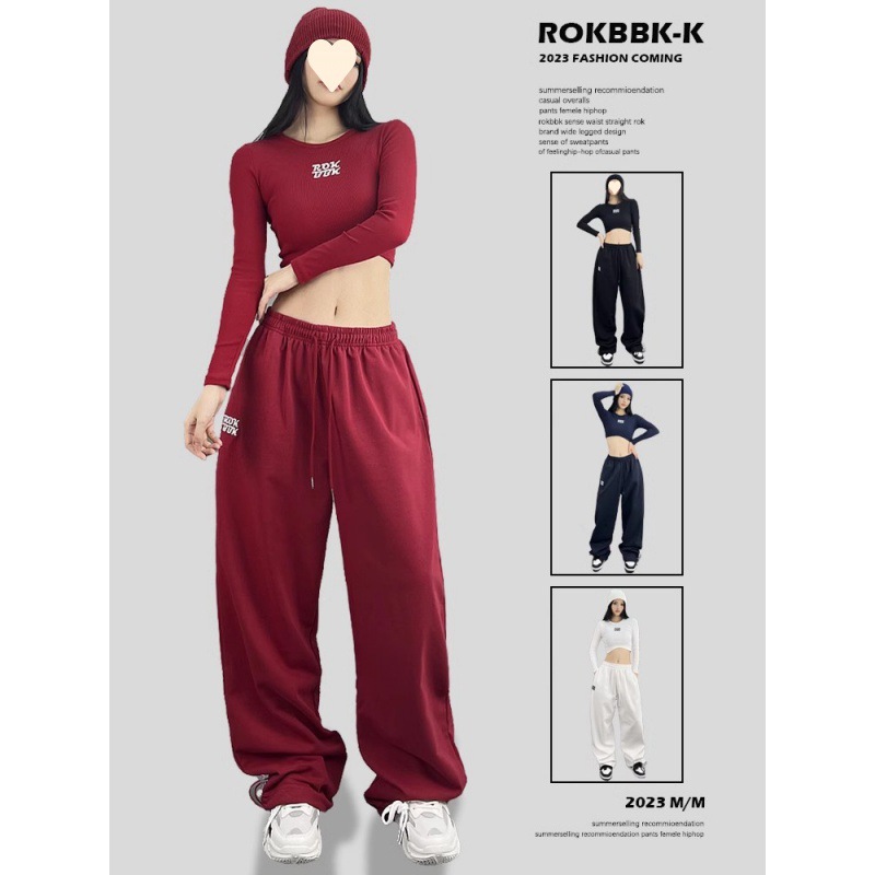 American Hip-Hop Hip-Hop Pants Trendy Brand Loose Sports Pants Printed Hip-Hop Pants Jazz Dance Pants for Women