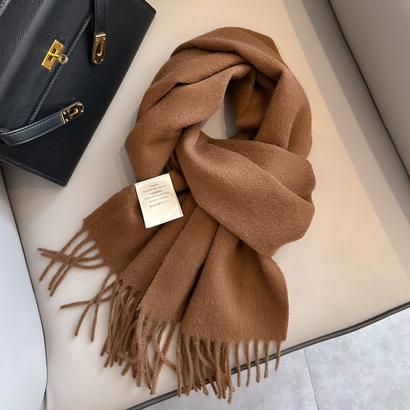 Picture of 2025 New Wool Scarf Women's Winter Thickened Warm Men's Shawl Couple Style Tassel Fashion Cashmere Scarf