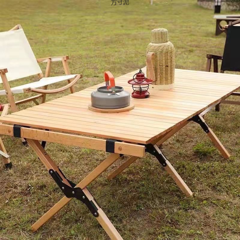 Outdoor Folding Table Aluminum Alloy Egg Roll Table Portable Camping Table Picnic Table and Chair Set Camping Supplies Equipment