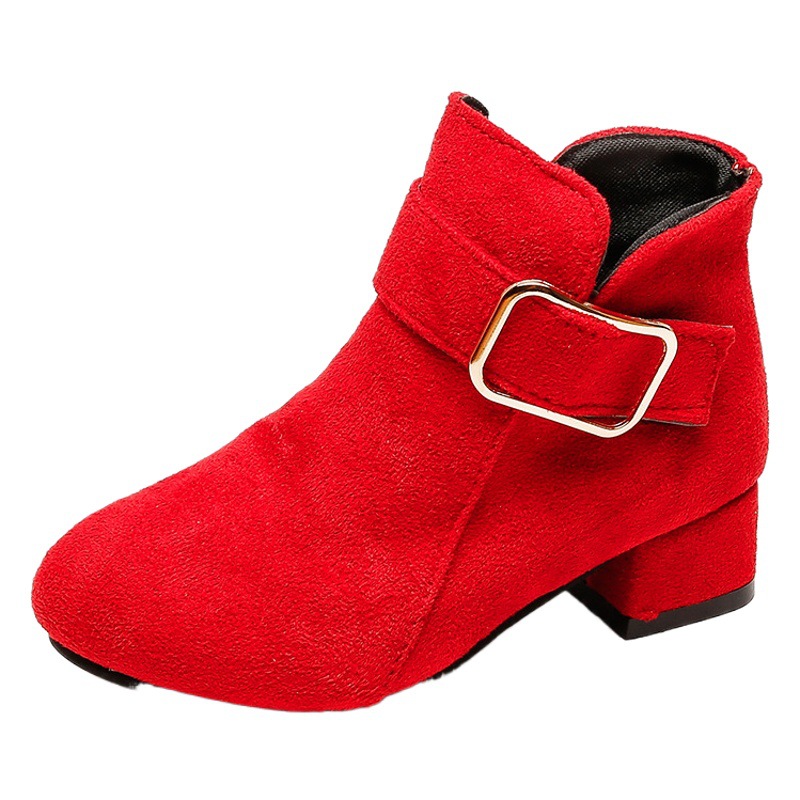 Girls' Shoes Winter 2025 New Korean Style Kidsren's Boots Spring & Fall Boots Short Boots High Heels British Style