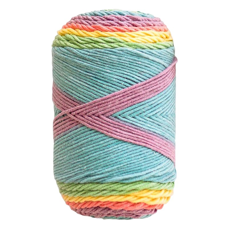 Snowball Rainbow 5-strand Cake Ball Wool DIY Hand-woven Doll Pillow Blanket Bag Scarf Milk Cotton