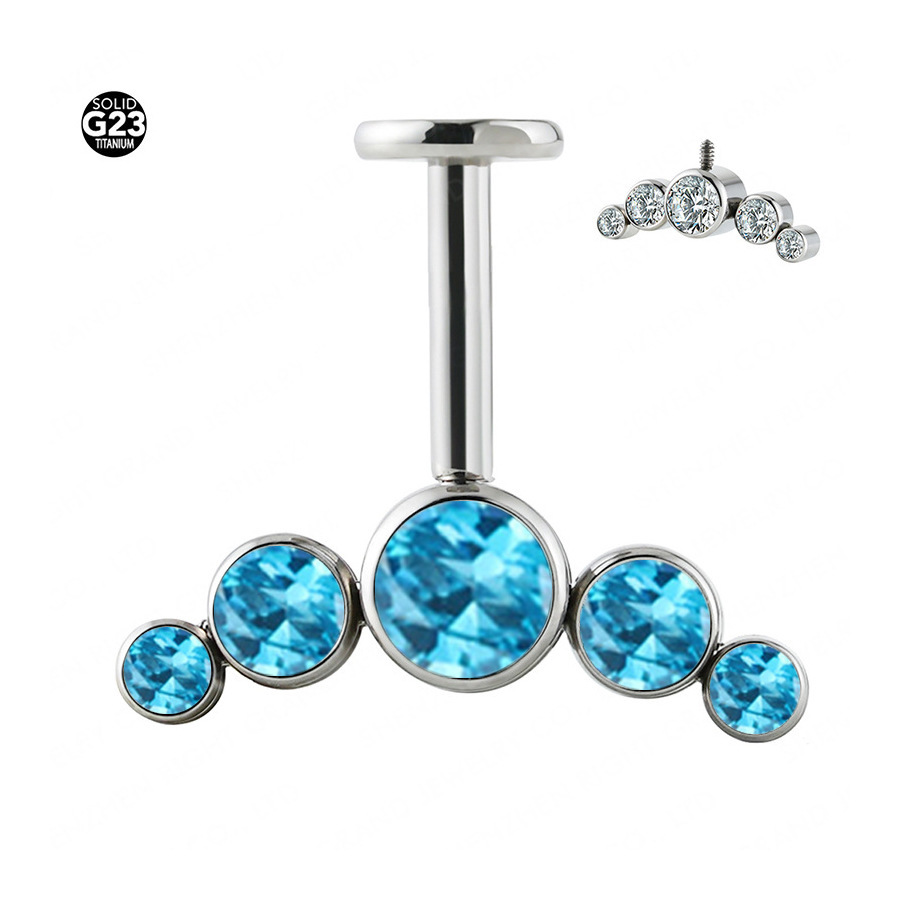 Picture of G23 titanium new upside down welding ball lip nail human body piercing jewelry titanium lip nail foreign trade piercing wholesale and retail