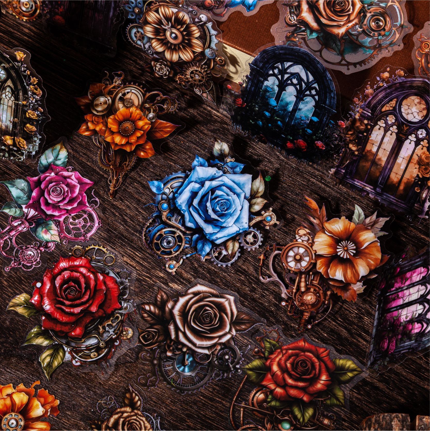 Retrostorypet Stickers Flower of Mysterious Creative Retro Handbook DIY Decorative Material Stickers Handbook Stickers
