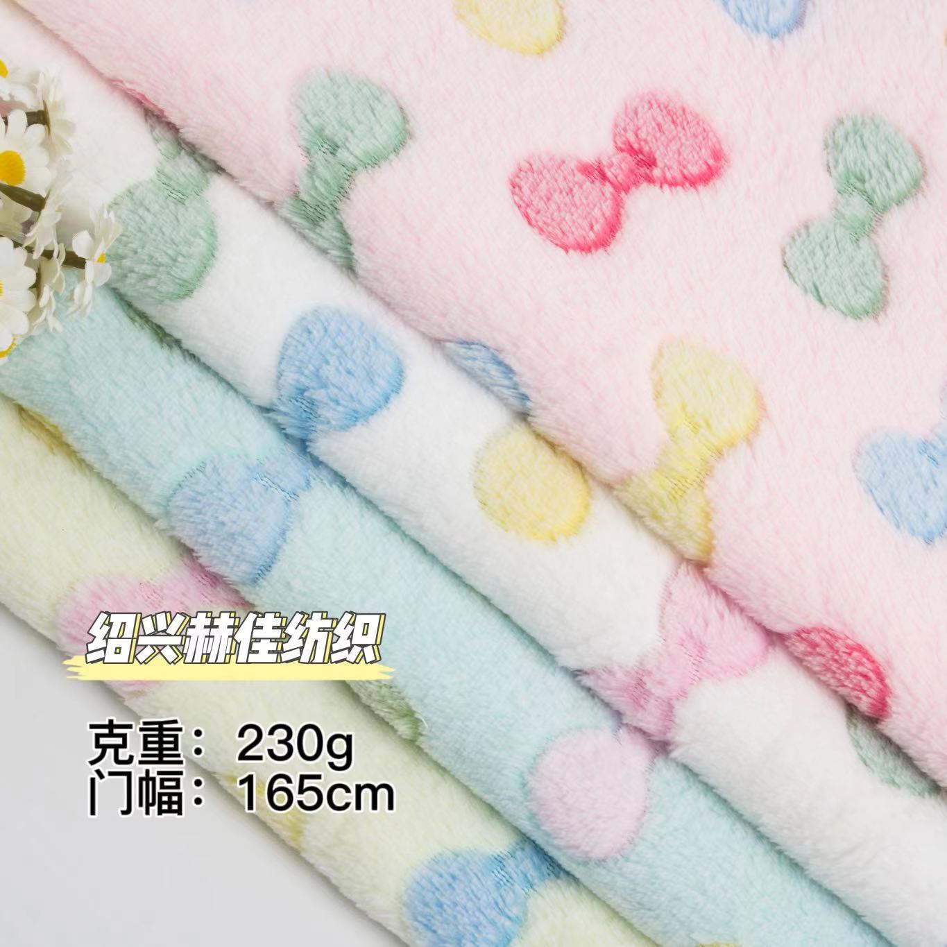 Ready Stock Flannel Offset Printed Bow Coral Velvet Printed Blanket Pet Supplies Pajamas Cute