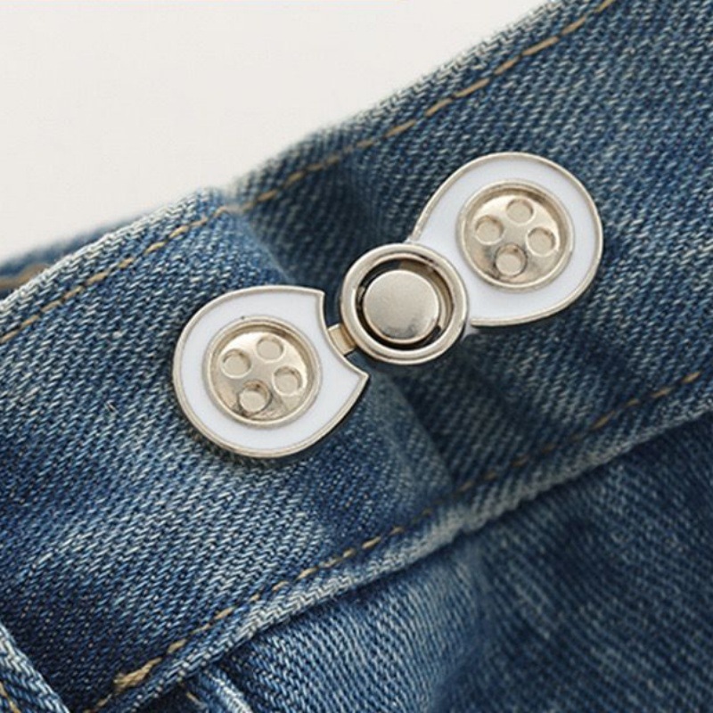Picture of Chinese Knot Waist Buckle Pair Buckle Flat Bottom Removable Nail-free Seam-free Button Girl's Trouser Skirt Waist Size Change Artifact