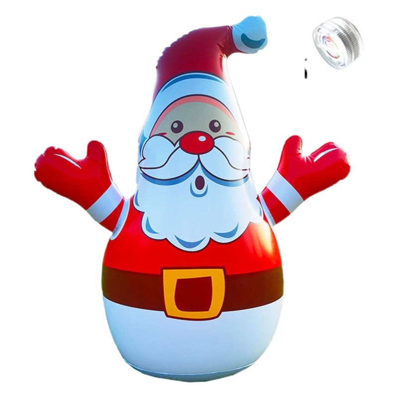 New Christmas Party Garden Decoration 80Cmled Remote Control Luminous Inflatable Tumbler Santa Claus Snowman