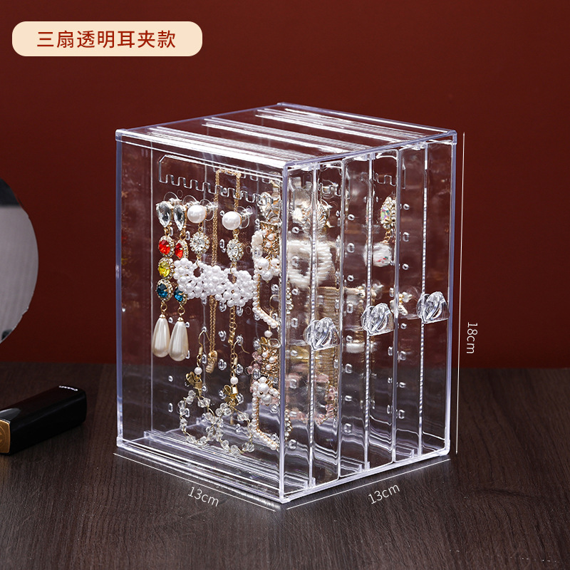 Picture of Earrings Finishing Jewelry Necklace Box Acrylic Earrings Jewelry Dust-proof Hanger Japanese-style Transparent Earrings Storage Box