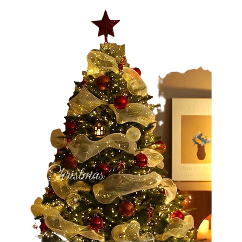 Plastic Mesh Fishnet Yarn Christmas Ribbon Christmas Tree European and American Style Decorative Mesh Belt Net Red Boutique Ribbon Ribbon