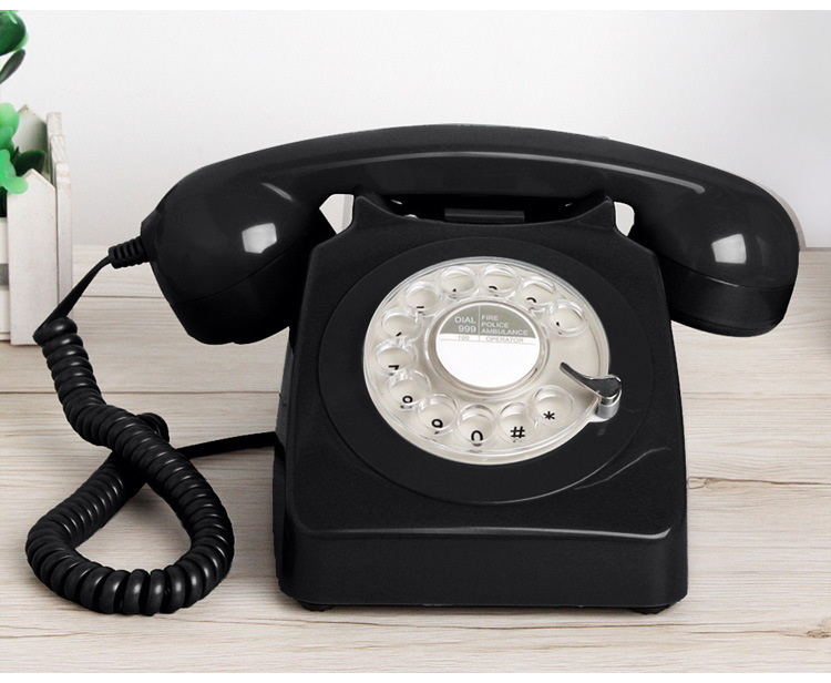 Picture of Manufacturer's Old-Fashioned Antique Telephone Rotating Dialing Disk Retro Landline Metal Ringtone Cross-Border Landline