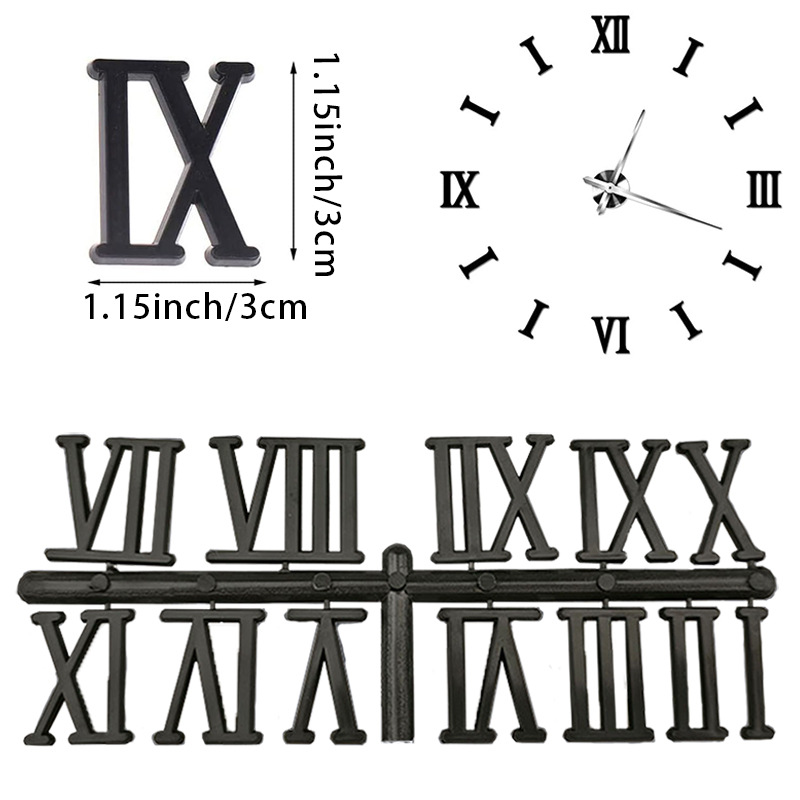 Picture of in stock Direct Supply 3CM Clock Digital Arabic Gold Silver Black Three Color Electroplated Clock Accessories Letter Number