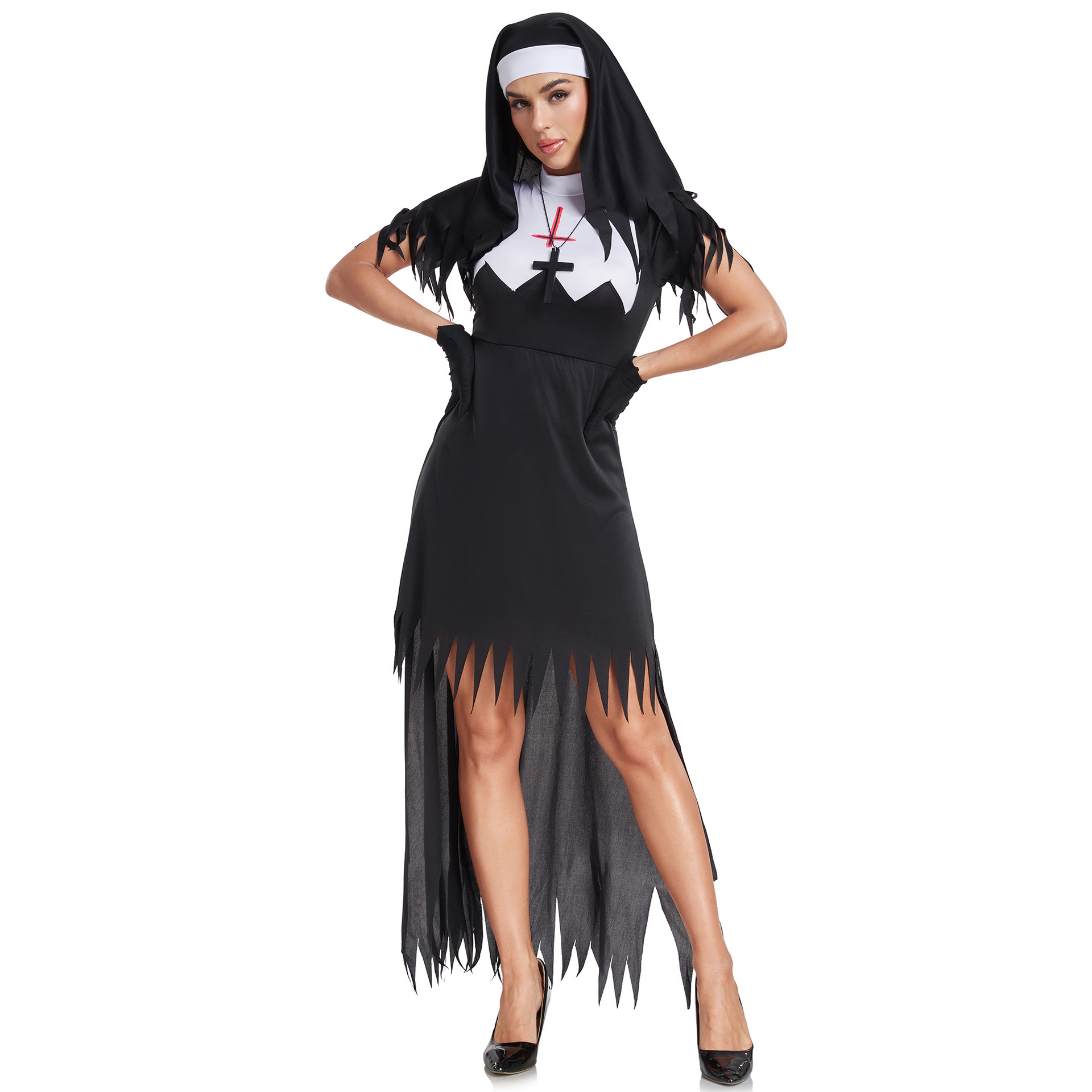 Picture of S-Xxxl European and American Halloween Zombie Nun Costume Cosplay Cosplay Zombie Vampire Demon Costume