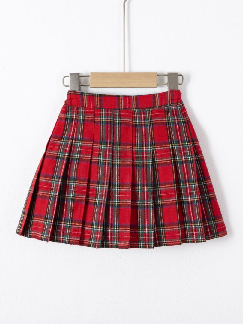 Picture of Girls' skirt children's clothing Korean style new preppy style children's short skirt class clothes plaid skirt medium and large children's pleated skirt