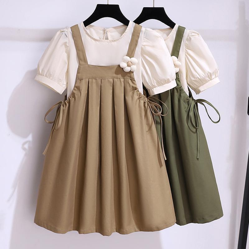 Girls Dress Summer Dress 2025 New Fashionable Suspender Skirt Sweet Girl Children Summer Suit Skirt Big Children