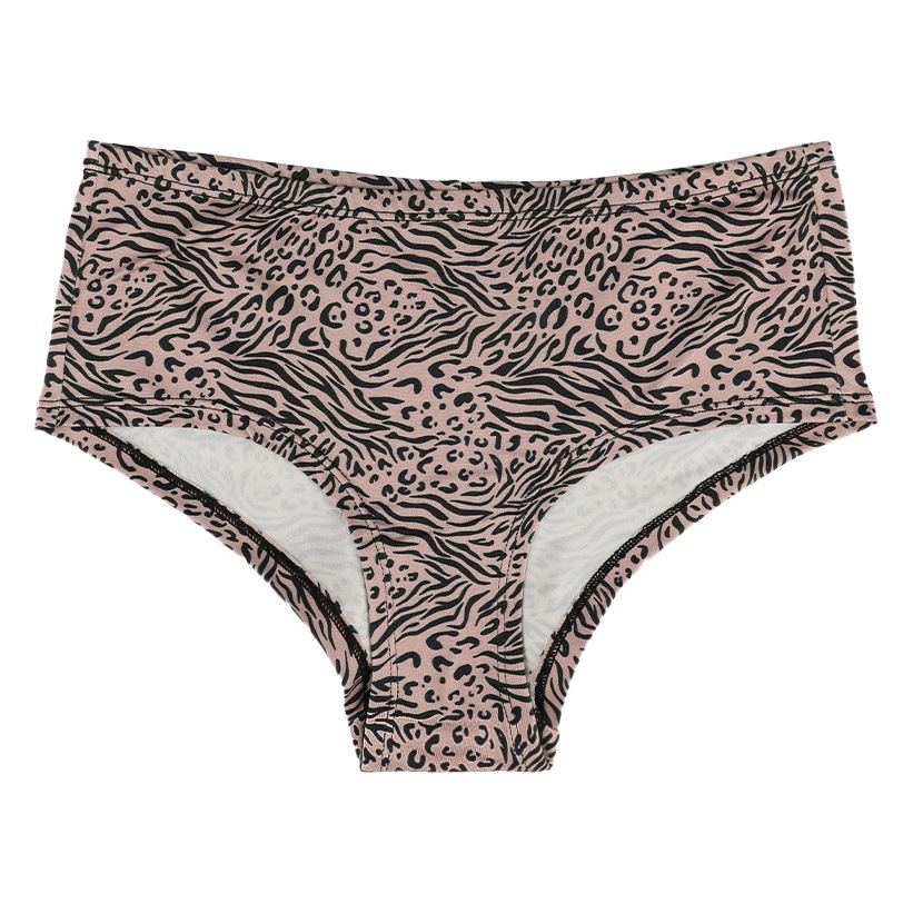 European and American underwear cotton stall female leopard print high waist printed briefs sexy seamless breathable knitted wholesale in stock