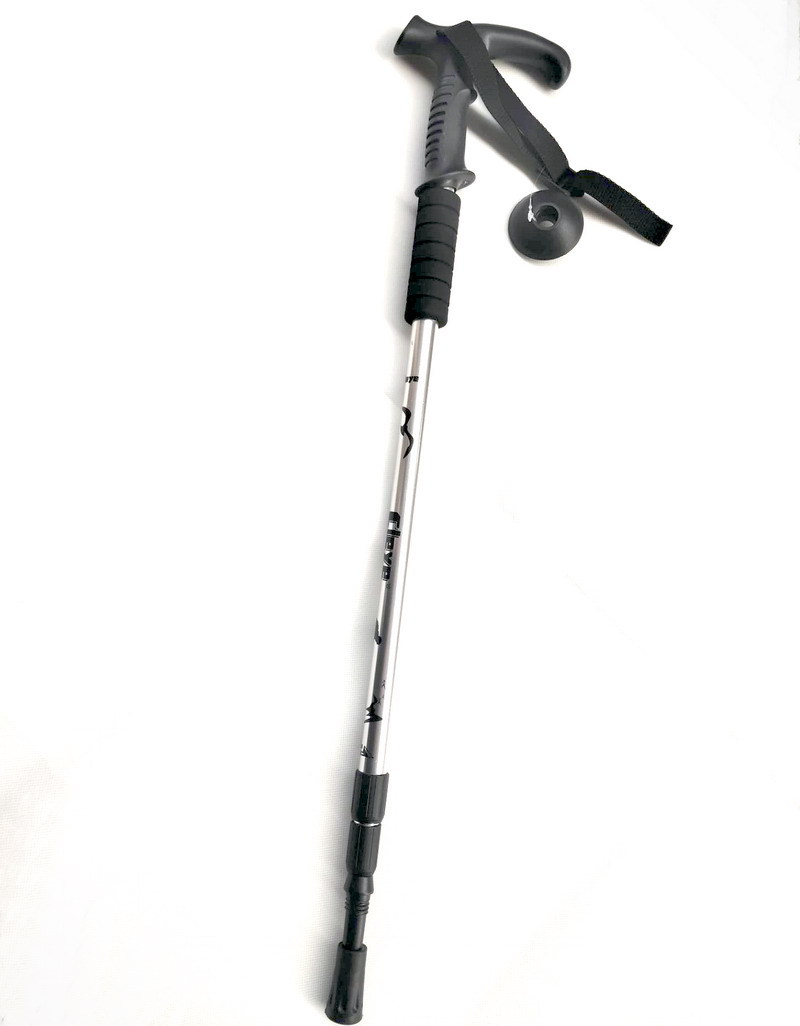 Picture of Cleye aluminum alloy three-section shock absorber T-handle straight handle trekking stick walking stick hiking outdoor supplies trekking stick