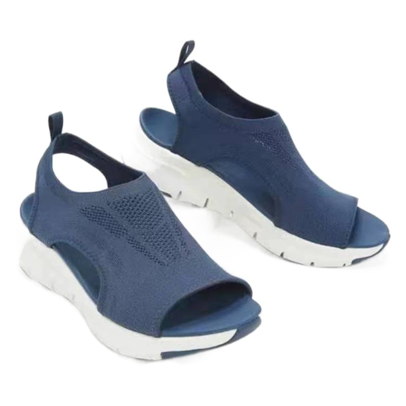 Picture of Cross-Border Sandals for Women European and American Autumn and Summer Foreign Trade New Mesh Thick-Soled Slip-On Fish Mouth Fly-Knit Casual Sports Large Size Shoes