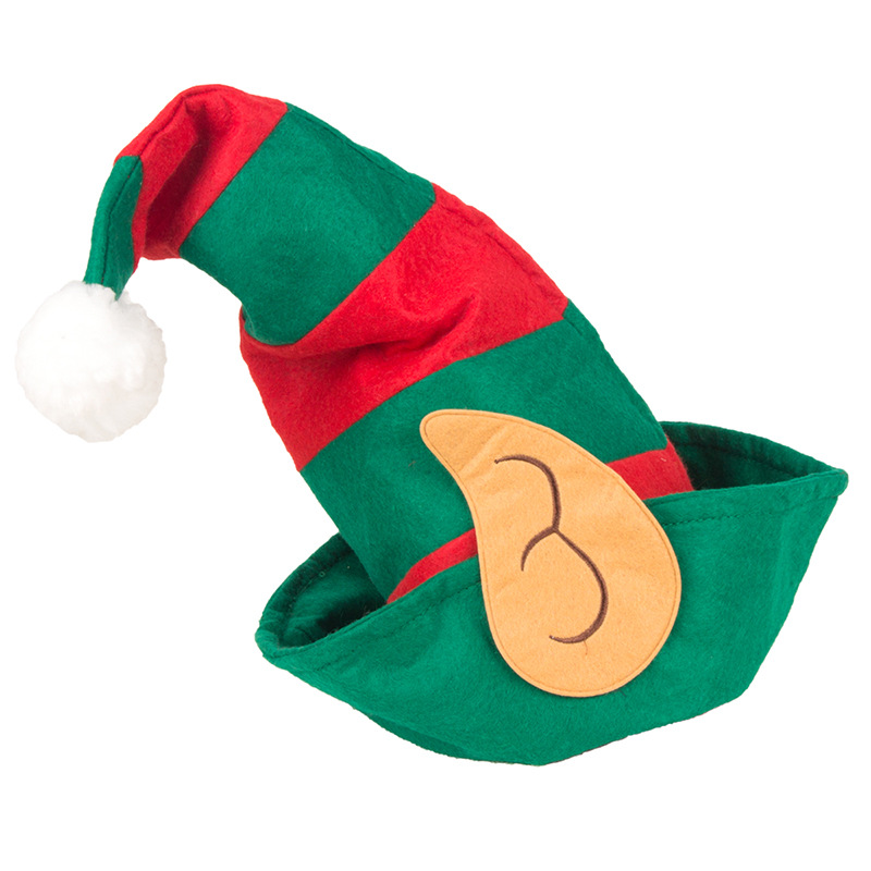 Picture of Christmas hat Christmas hat clown hat ears red and green striped hat Christmas party decorations children's elf hat