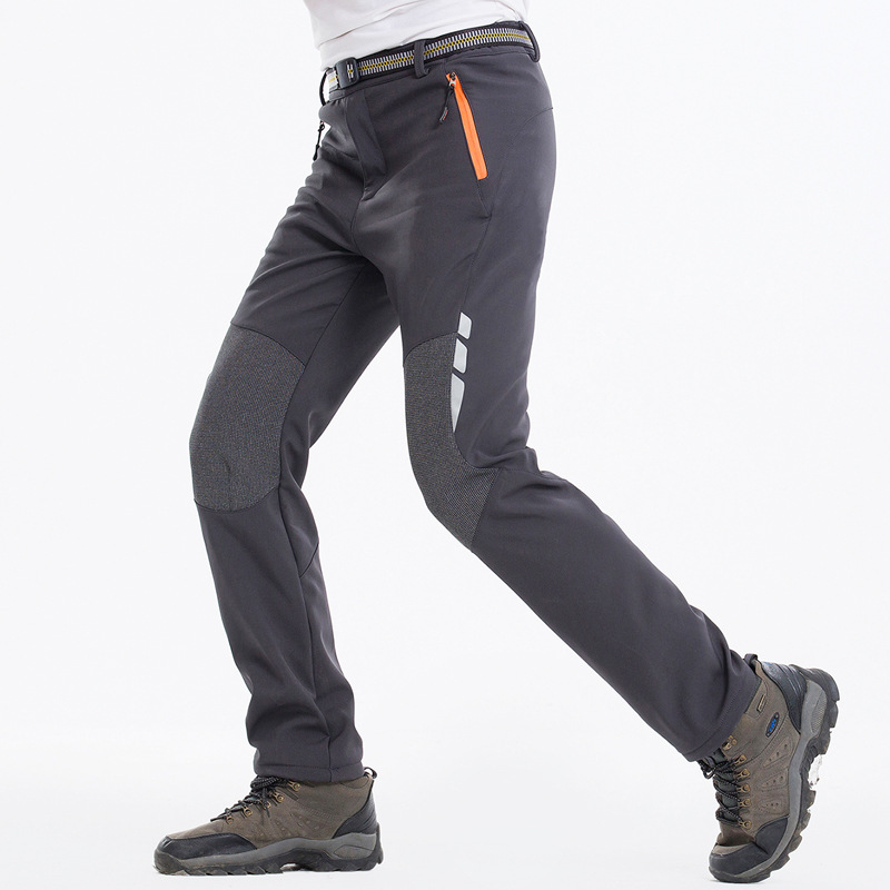 Picture of Men's Outdoor Sports Assault Pants with Velvet and Thickeneding for Autumn and Winter Large Size Waterproof Soft Shell Fleece Ski Mountaineering Pants